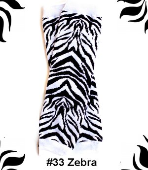 Zebra Bow Legwarmers-