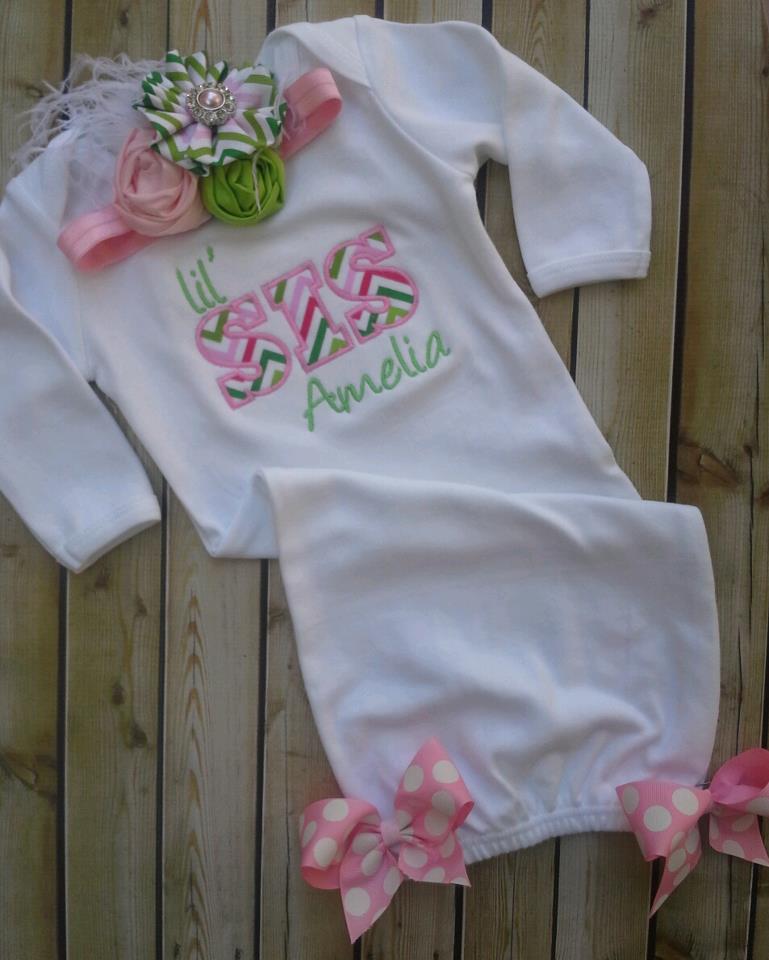 Pink And Lime Chevron Lil Sis Gown-