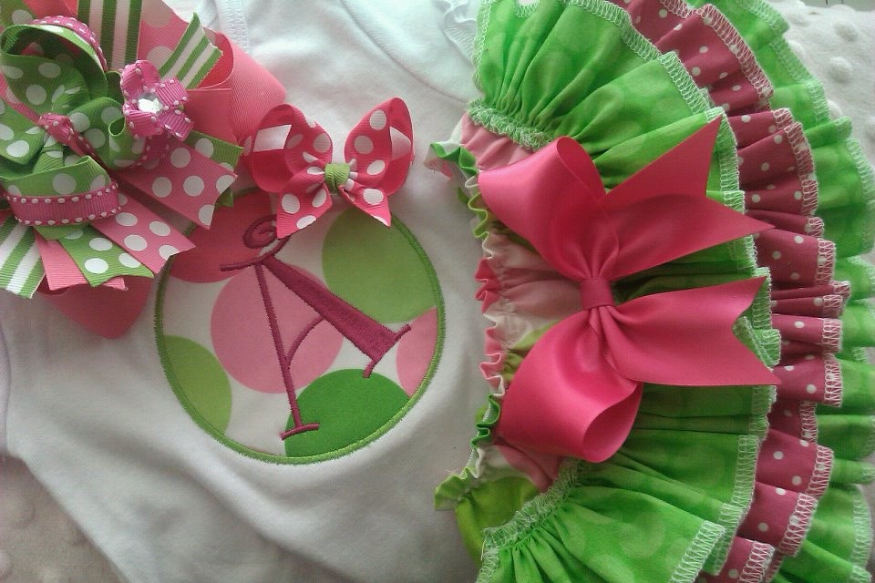 Pink and Lime Ruffled Set-