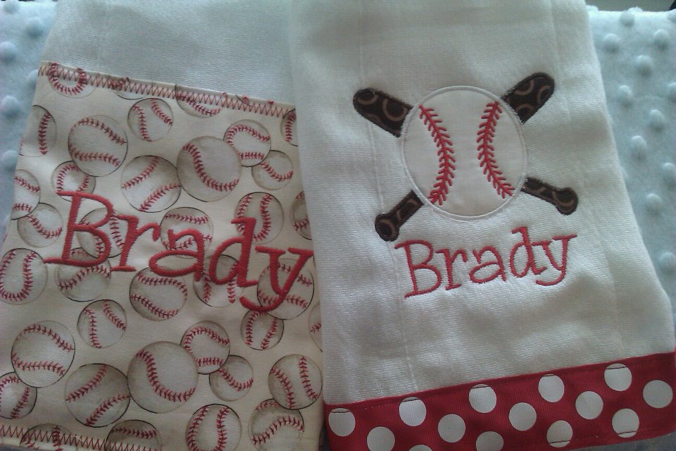 Baseball Burp Cloth Set-