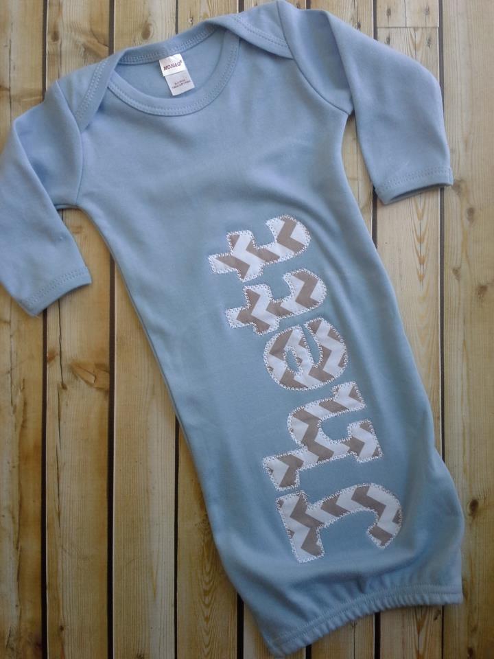 Light Blue and Chevron BOY Gown-