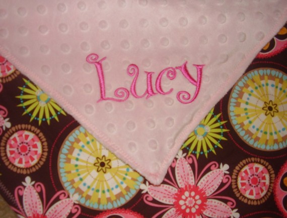 GIRL Personalized Lovey-lovey, baby blanket, personalized
