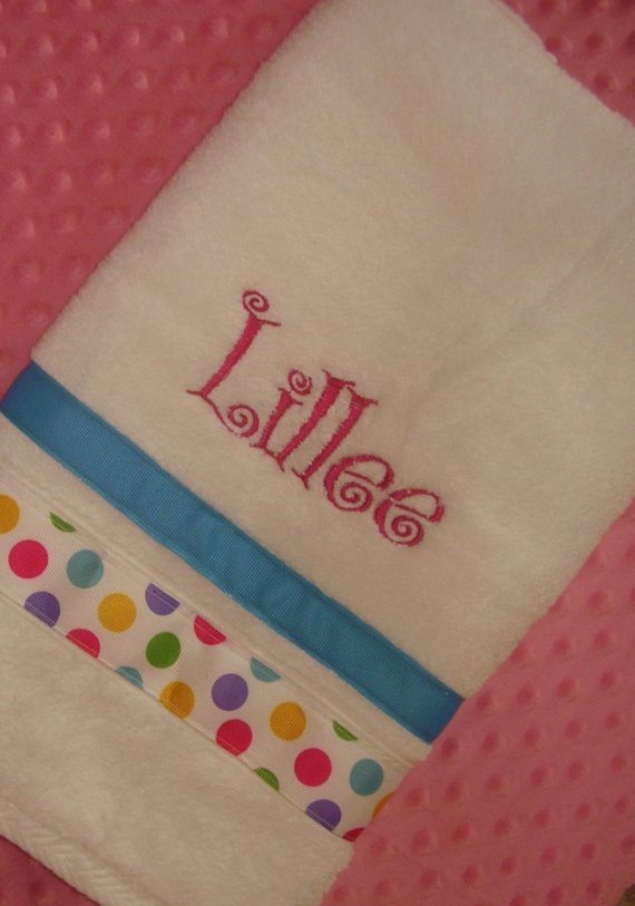 Polka Dot Personalized Hand Towel-hand towel, personalized
