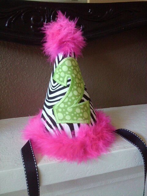 Sassy Zebra Party Hat-